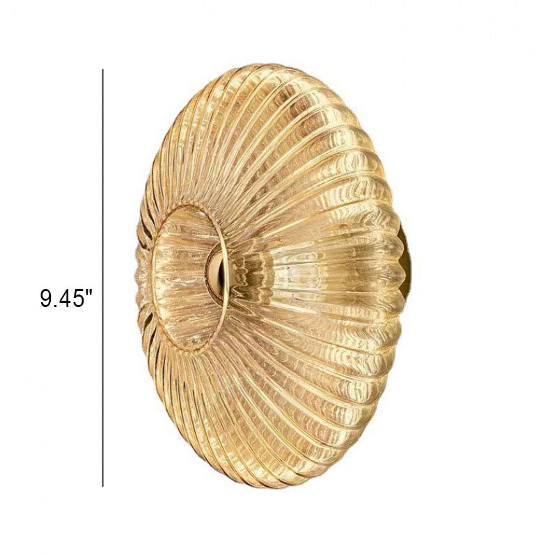 Round Glass Wall Light Fixture - Cognac