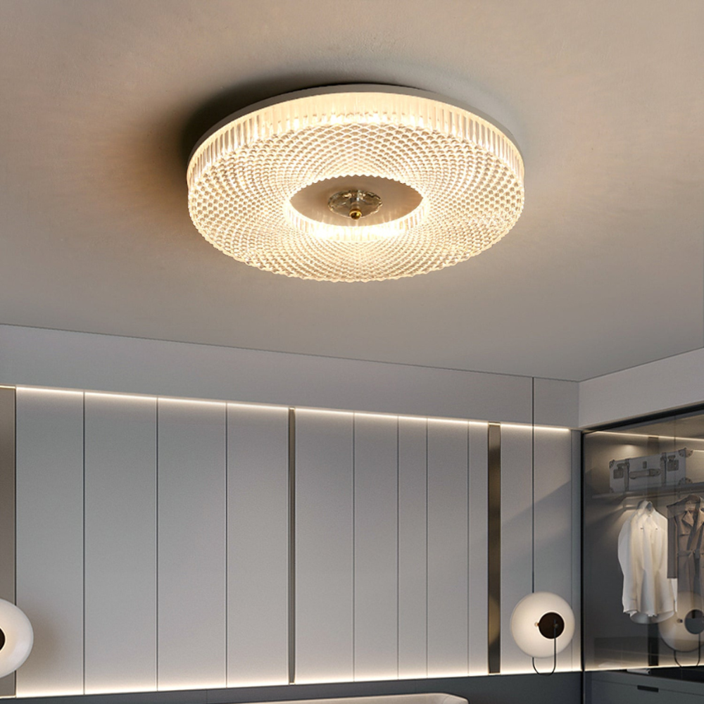 Marilyn Round LED Flush Mount Ceiling Fixture - White, Warm Light