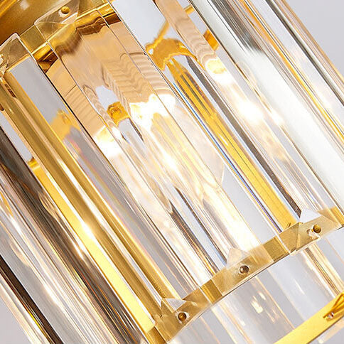 Cylindrical 6-Light Chandelier Fixture - Gold Finish