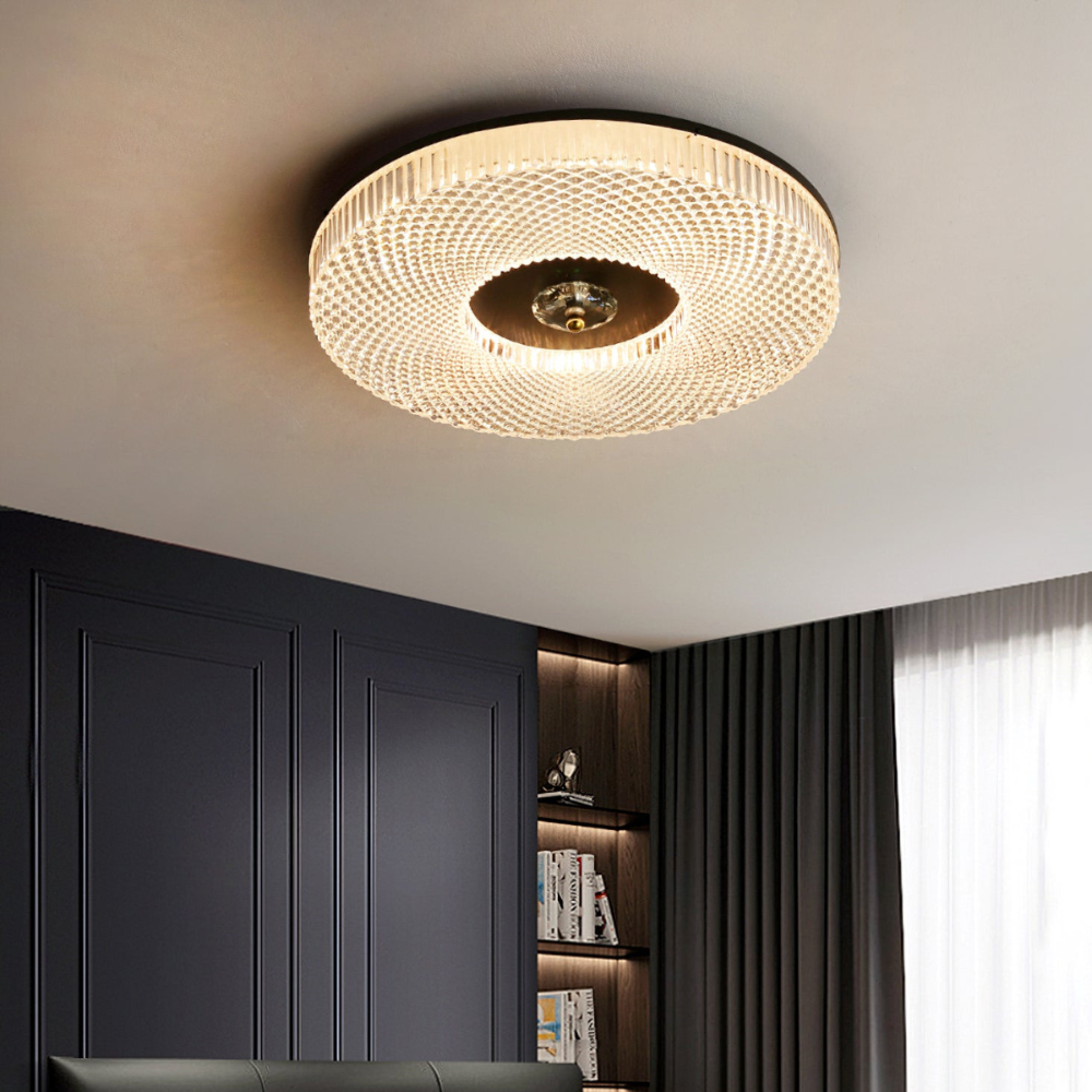 Marilyn Round LED Flush Mount Ceiling Fixture - White, Warm Light