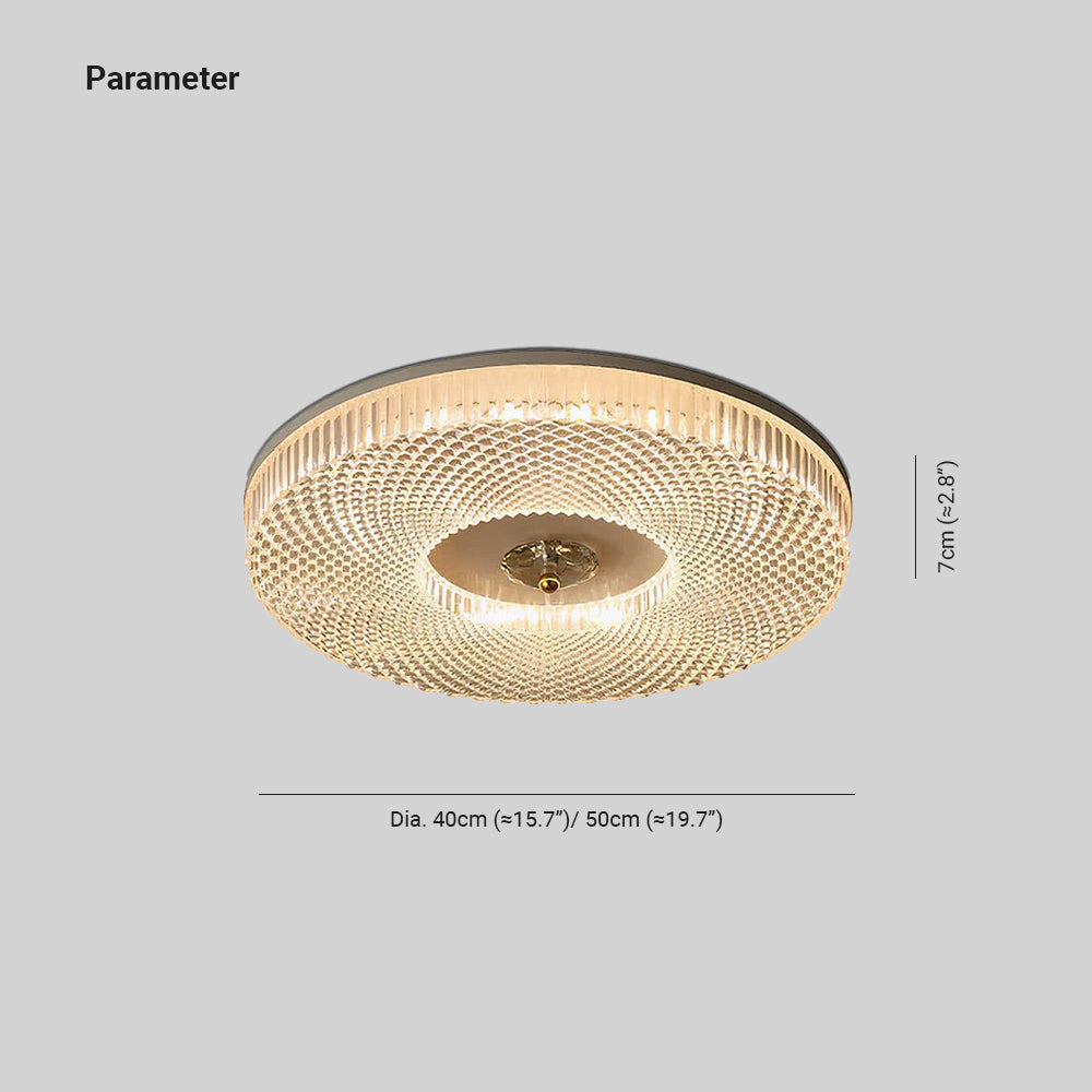 Marilyn Round LED Flush Mount Ceiling Fixture - White, Warm Light