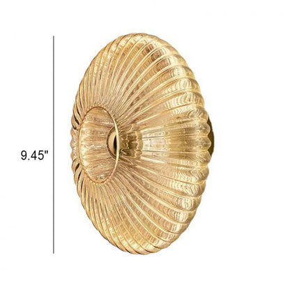 Round Glass Wall Light Fixture - Cognac