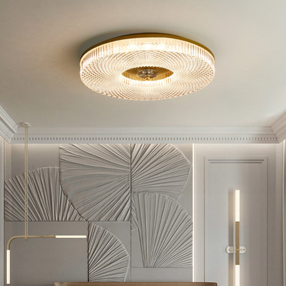 Marilyn Round LED Flush Mount Ceiling Fixture - White, Warm Light