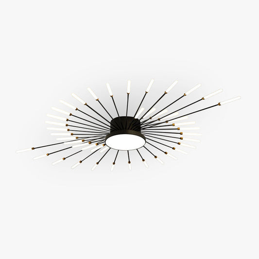Lowry Fireworks Pattern LED Ceiling Fixture - Black, Neutral Light