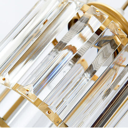 Cylindrical 6-Light Chandelier Fixture - Gold Finish