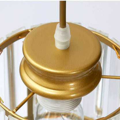 Cylindrical 6-Light Chandelier Fixture - Gold Finish