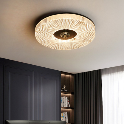 Marilyn Round LED Flush Mount Ceiling Fixture - White, Warm Light