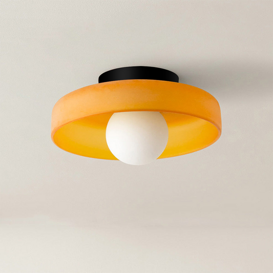 Circula Ceiling Light Glass Ring Orange Sphere