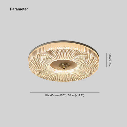 Marilyn Round LED Flush Mount Ceiling Fixture - White, Warm Light